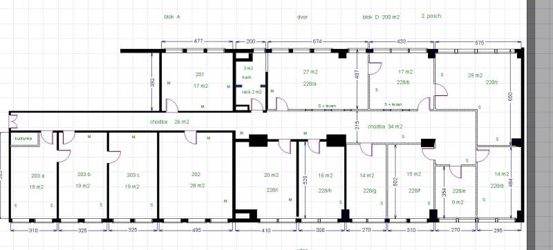 Uffici nel centro con ottima accessibilità (da 28m2 a 95m2). Cukrová