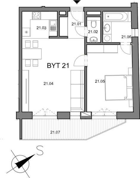 Vendita Appartamento con 2 stanze, Appartamento con 2 stanze, Piešťany